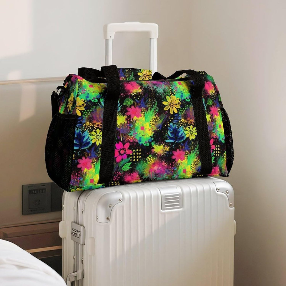 Women Large Lightweight Travel Duffel Bag Foldable Carry On Overnight Weekender Tote Bag Gym
