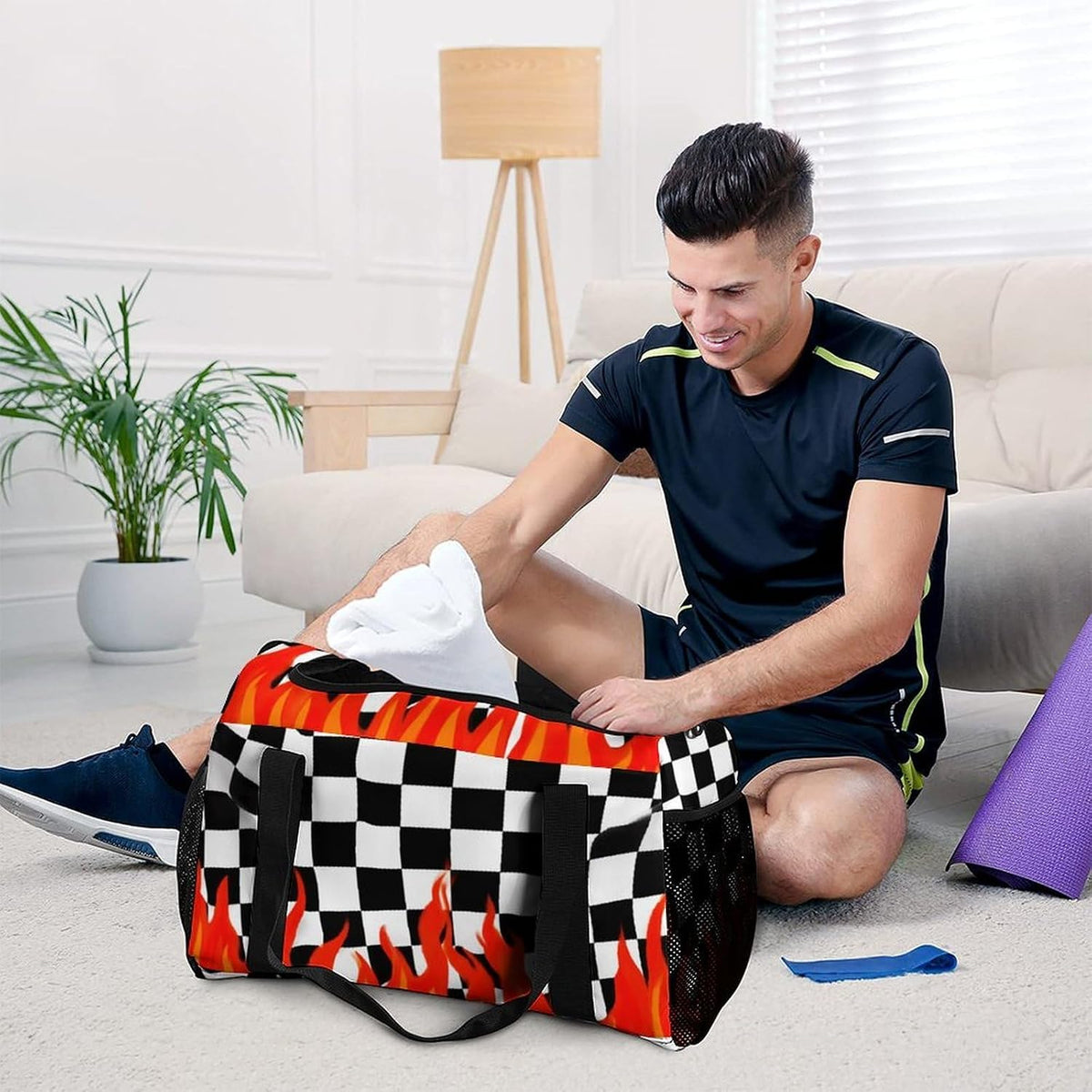 Women Large Lightweight Travel Duffel Bag Foldable Carry On Overnight Weekender Tote Bag Gym