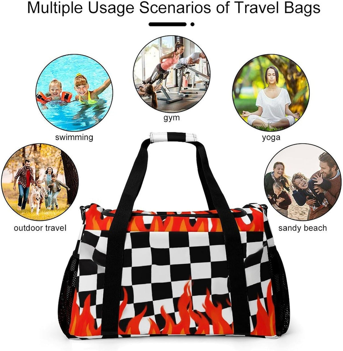 Women Large Lightweight Travel Duffel Bag Foldable Carry On Overnight Weekender Tote Bag Gym