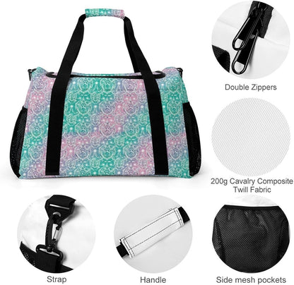 Women Large Lightweight Travel Duffel Bag Foldable Carry On Overnight Weekender Tote Bag Gym