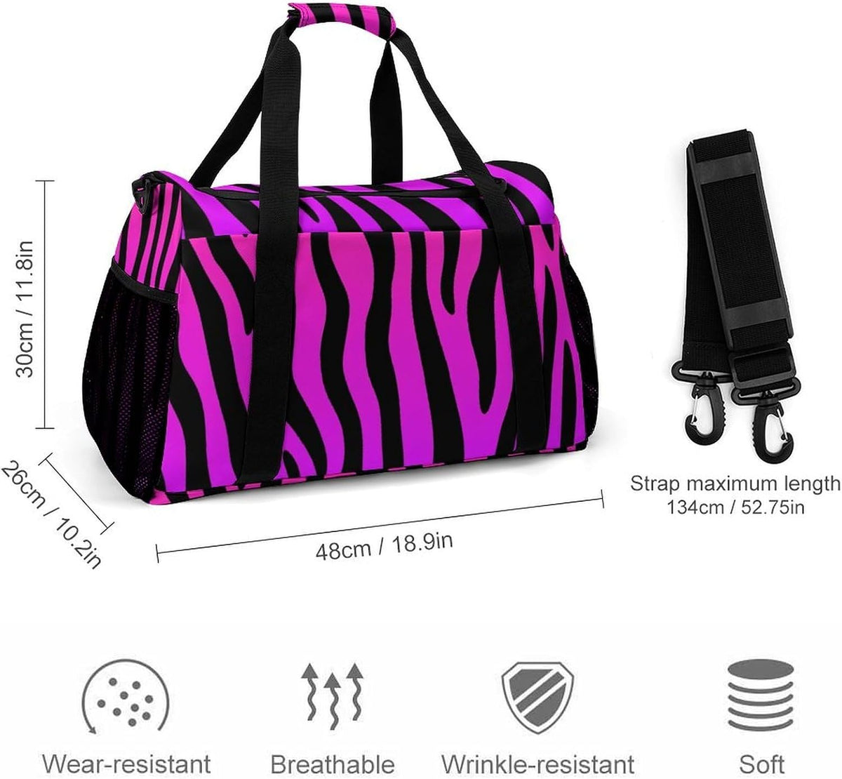 Women Large Lightweight Travel Duffel Bag Foldable Carry On Overnight Weekender Tote Bag Gym