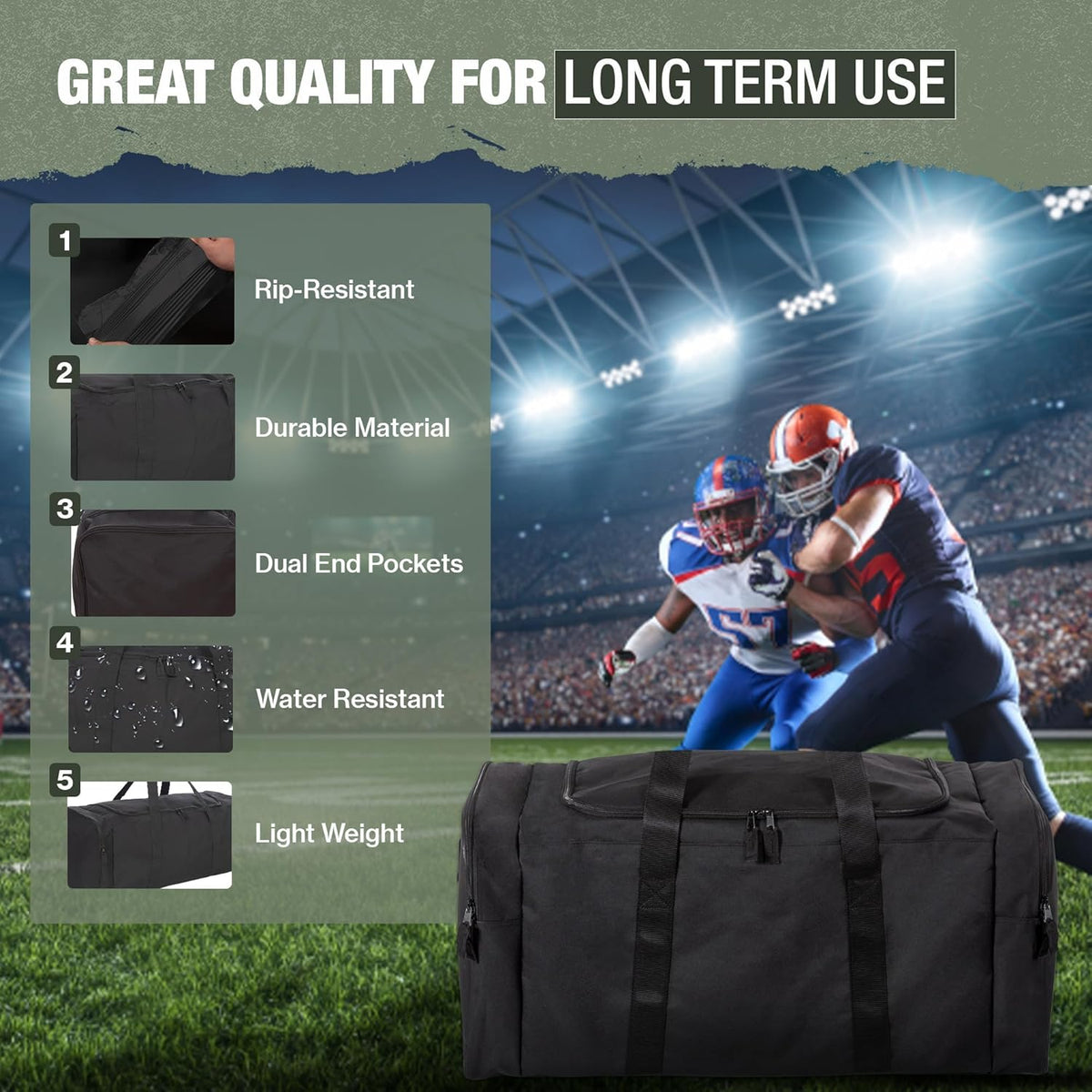 Heavy Duty Multi Pocket Durable Sports Gym Equipment Travel Duffel Bag