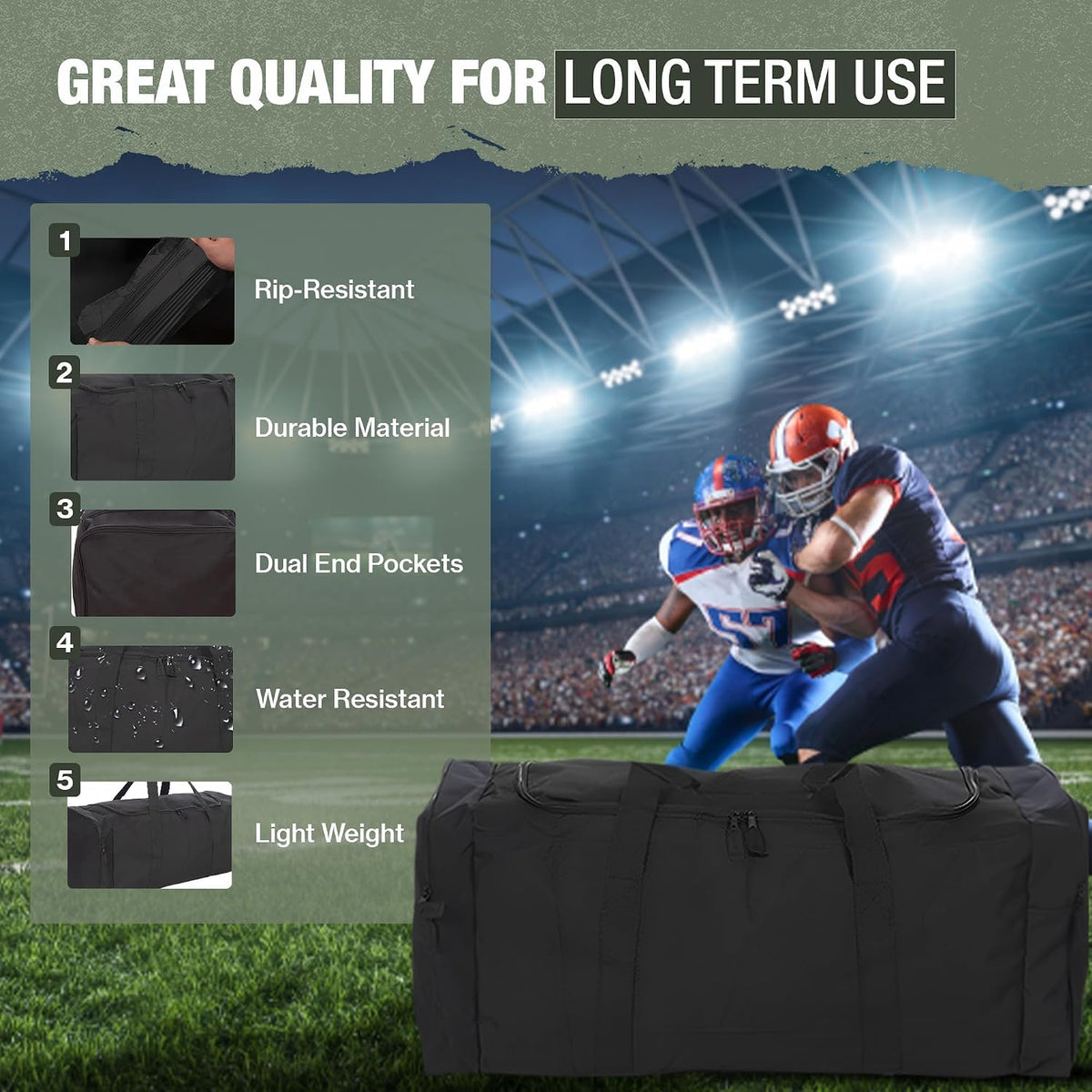 Heavy Duty Multi Pocket Durable Sports Gym Equipment Travel Duffel Bag