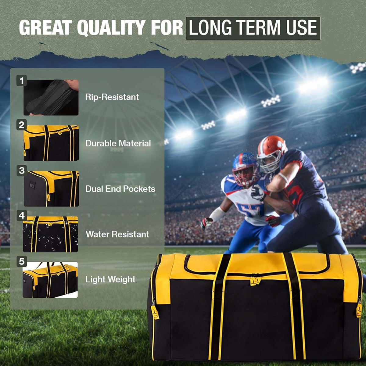 Heavy Duty Multi Pocket Durable Sports Gym Equipment Travel Duffel Bag