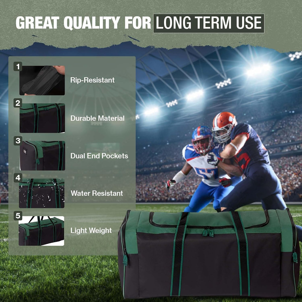 Heavy Duty Multi Pocket Durable Sports Gym Equipment Travel Duffel Bag