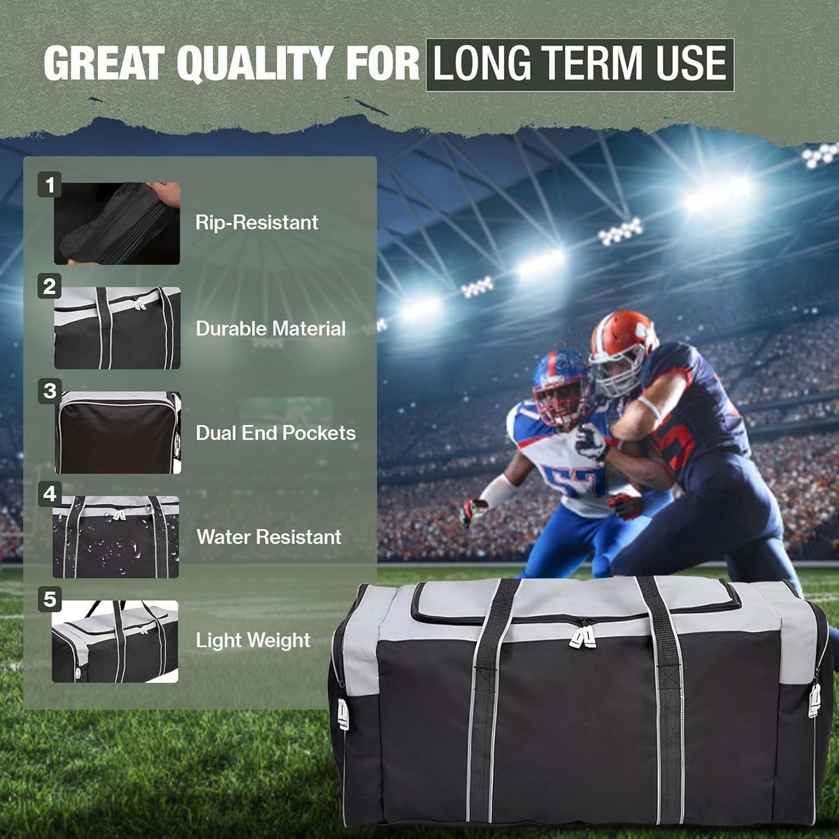 Heavy Duty Multi Pocket Durable Sports Gym Equipment Travel Duffel Bag