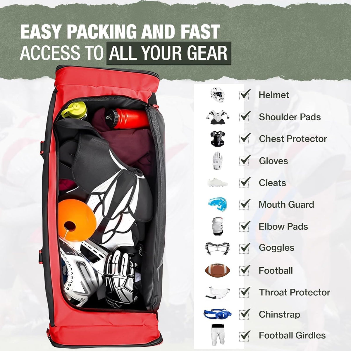 Heavy Duty Multi Pocket Durable Sports Gym Equipment Travel Duffel Bag