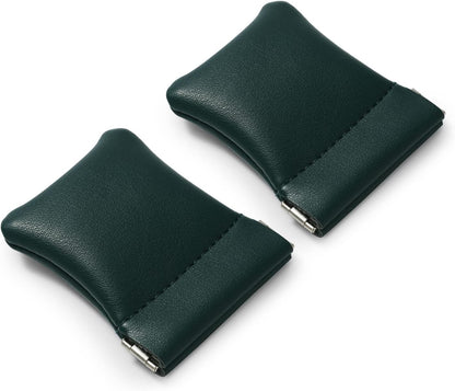 PU Leather Jewelry Travel Bag Leather Jewelry Pouch Christmas,Wedding Party Favor Gift Bag (S, Dark Green)