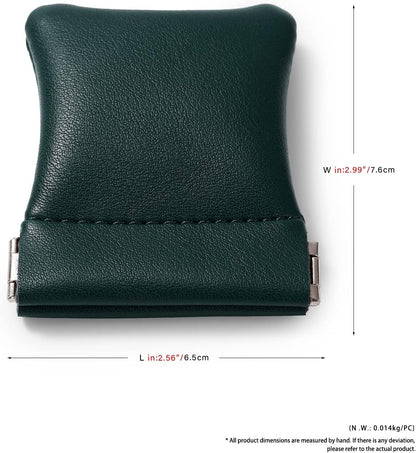 PU Leather Jewelry Travel Bag Leather Jewelry Pouch Christmas,Wedding Party Favor Gift Bag (S, Dark Green)