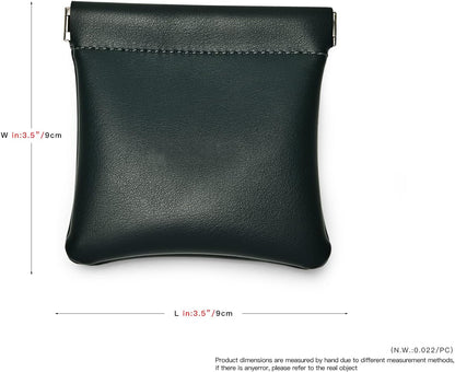 PU Leather Jewelry Travel Bag Leather Jewelry Pouch Christmas,Wedding Party Favor Gift Bag (S, Dark Green)
