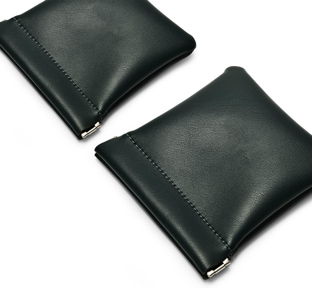 PU Leather Jewelry Travel Bag Leather Jewelry Pouch Christmas,Wedding Party Favor Gift Bag (S, Dark Green)