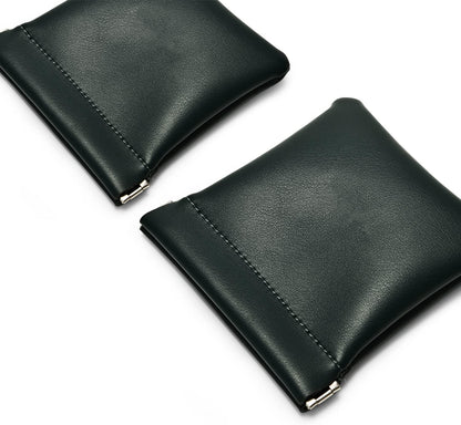 PU Leather Jewelry Travel Bag Leather Jewelry Pouch Christmas,Wedding Party Favor Gift Bag (S, Dark Green)