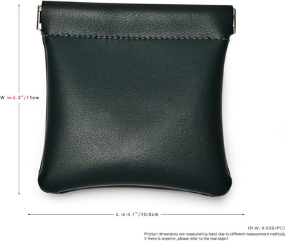 PU Leather Jewelry Travel Bag Leather Jewelry Pouch Christmas,Wedding Party Favor Gift Bag (S, Dark Green)