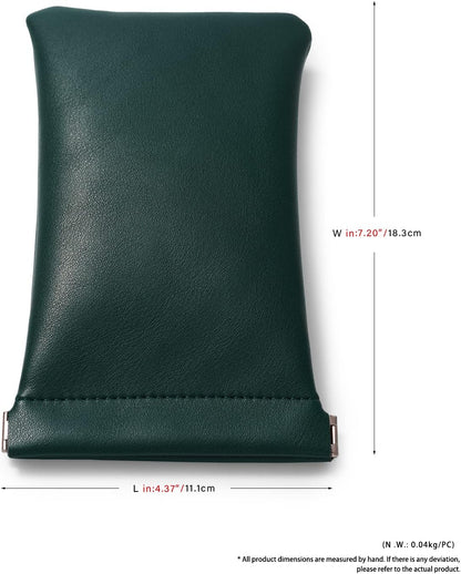 PU Leather Jewelry Travel Bag Leather Jewelry Pouch Christmas,Wedding Party Favor Gift Bag (S, Dark Green)
