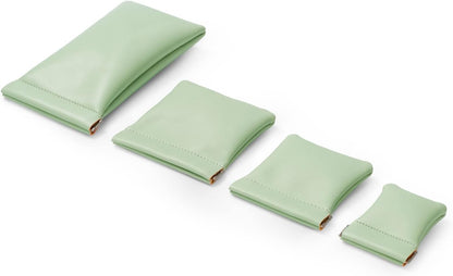 PU Leather Jewelry Travel Bag Leather Jewelry Pouch Christmas,Wedding Party Favor Gift Bag (S, Dark Green)