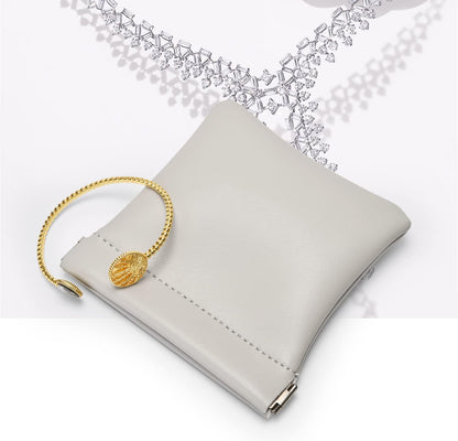 PU Leather Jewelry Travel Bag Leather Jewelry Pouch Christmas,Wedding Party Favor Gift Bag (S, Dark Green)