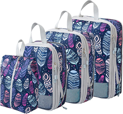 Compression Packing Cubes for Women Men Travel Space Saving Luggage Bags Travel Essentials Compression Cubes for Carry on Suitcases Organizers,style2