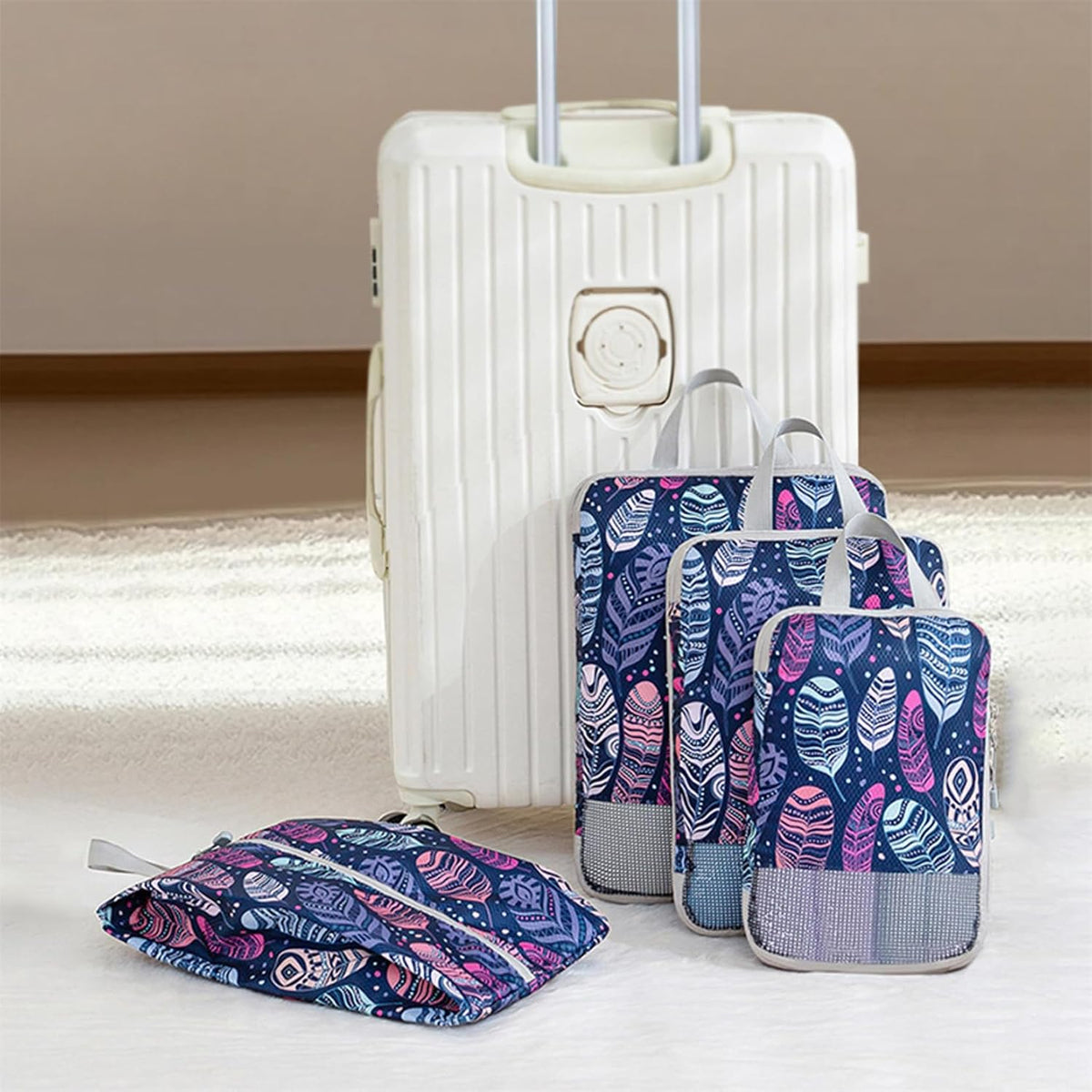 Compression Packing Cubes for Women Men Travel Space Saving Luggage Bags Travel Essentials Compression Cubes for Carry on Suitcases Organizers,style2