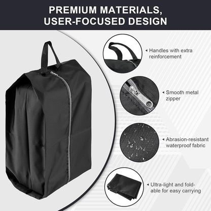 Shoe Bags for Travel, 4 Pack Extra Durable Travel Shoe Bags for Storage and Packing, Reusable Water-proof Shoe Bag with Smooth Zipper, Portable Travel Essentials