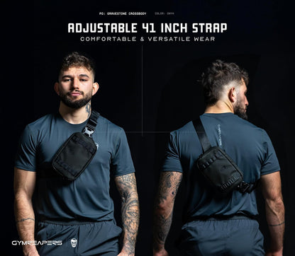 Travel Small Crossbody Bags for Men & Women with Hidden Pocket - Waterproof Crosssbody Fanny Pack for Men with Adjustable Shoulder Sling Belt for Traveling, Running & Hiking (Gunmetal)