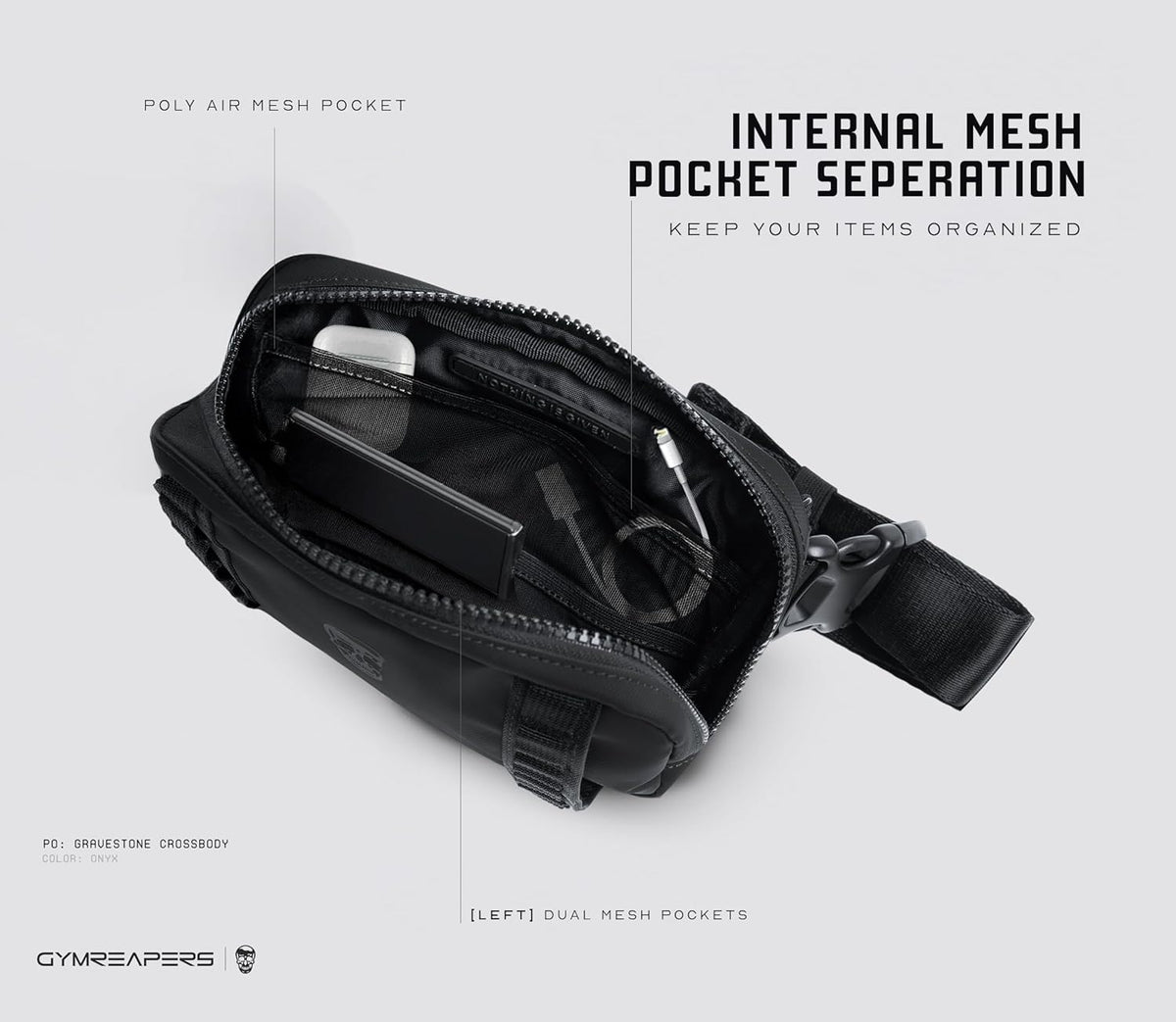 Travel Small Crossbody Bags for Men & Women with Hidden Pocket - Waterproof Crosssbody Fanny Pack for Men with Adjustable Shoulder Sling Belt for Traveling, Running & Hiking (Gunmetal)