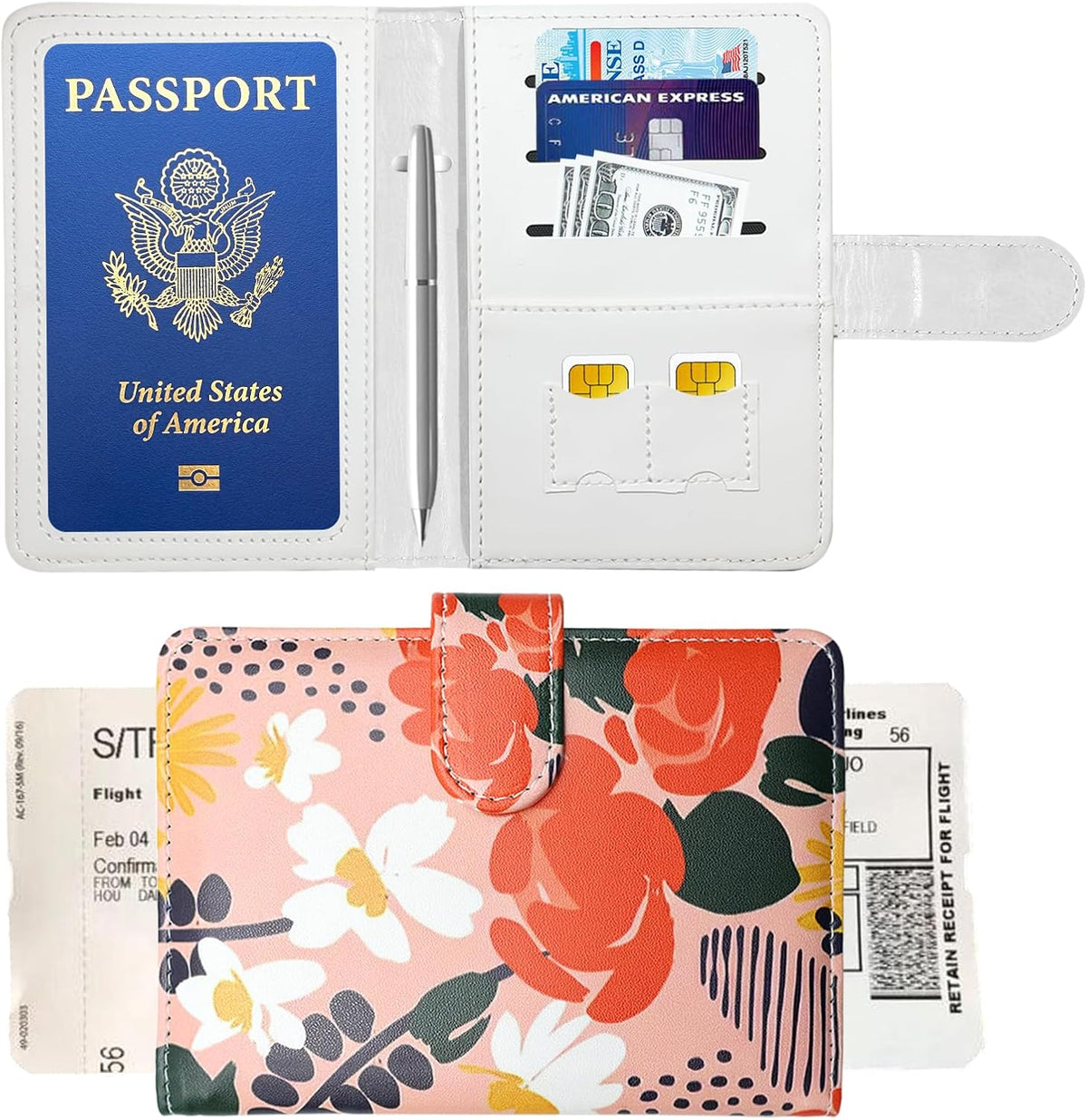 Passport Holder for Travel, RFID Passport Cover Wallet for Women Men | Leather Passport Book, Card Holder Case, International Travel Must Haves Accessories, Cruise Ship Essentials Gifts, Black