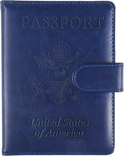 Passport Holder for Travel, RFID Passport Cover Wallet for Women Men | Leather Passport Book, Card Holder Case, International Travel Must Haves Accessories, Cruise Ship Essentials Gifts, Black