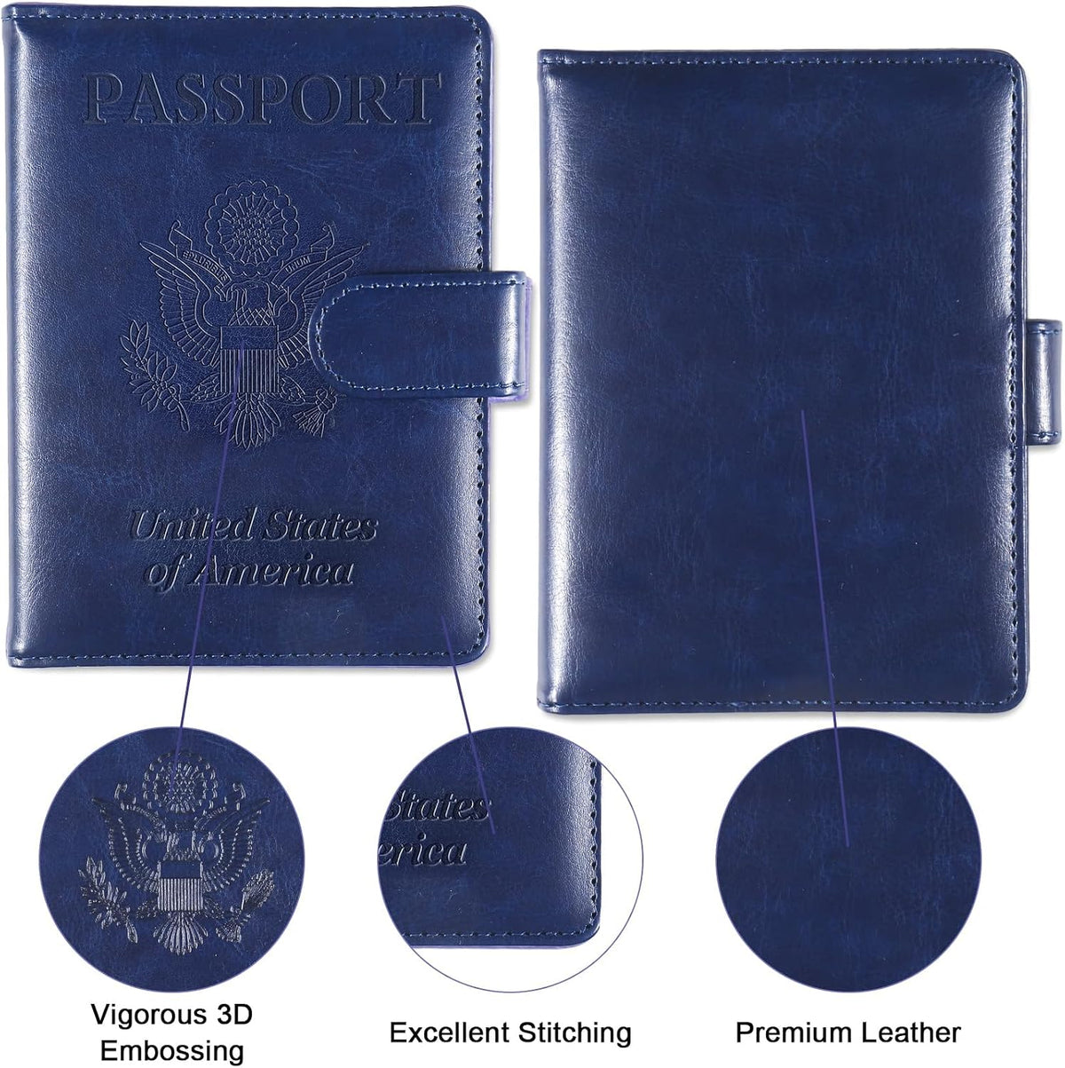 Passport Holder for Travel, RFID Passport Cover Wallet for Women Men | Leather Passport Book, Card Holder Case, International Travel Must Haves Accessories, Cruise Ship Essentials Gifts, Black
