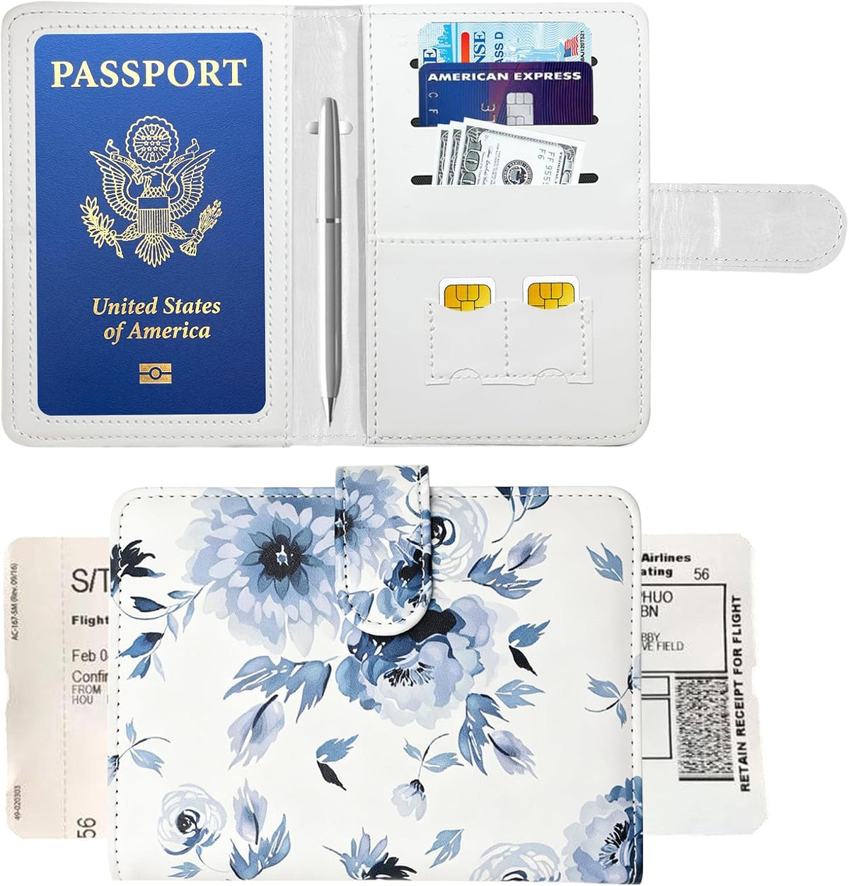 Passport Holder for Travel, RFID Passport Cover Wallet for Women Men | Leather Passport Book, Card Holder Case, International Travel Must Haves Accessories, Cruise Ship Essentials Gifts, Black