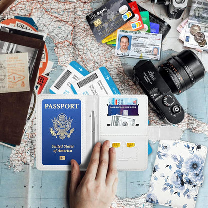 Passport Holder for Travel, RFID Passport Cover Wallet for Women Men | Leather Passport Book, Card Holder Case, International Travel Must Haves Accessories, Cruise Ship Essentials Gifts, Black