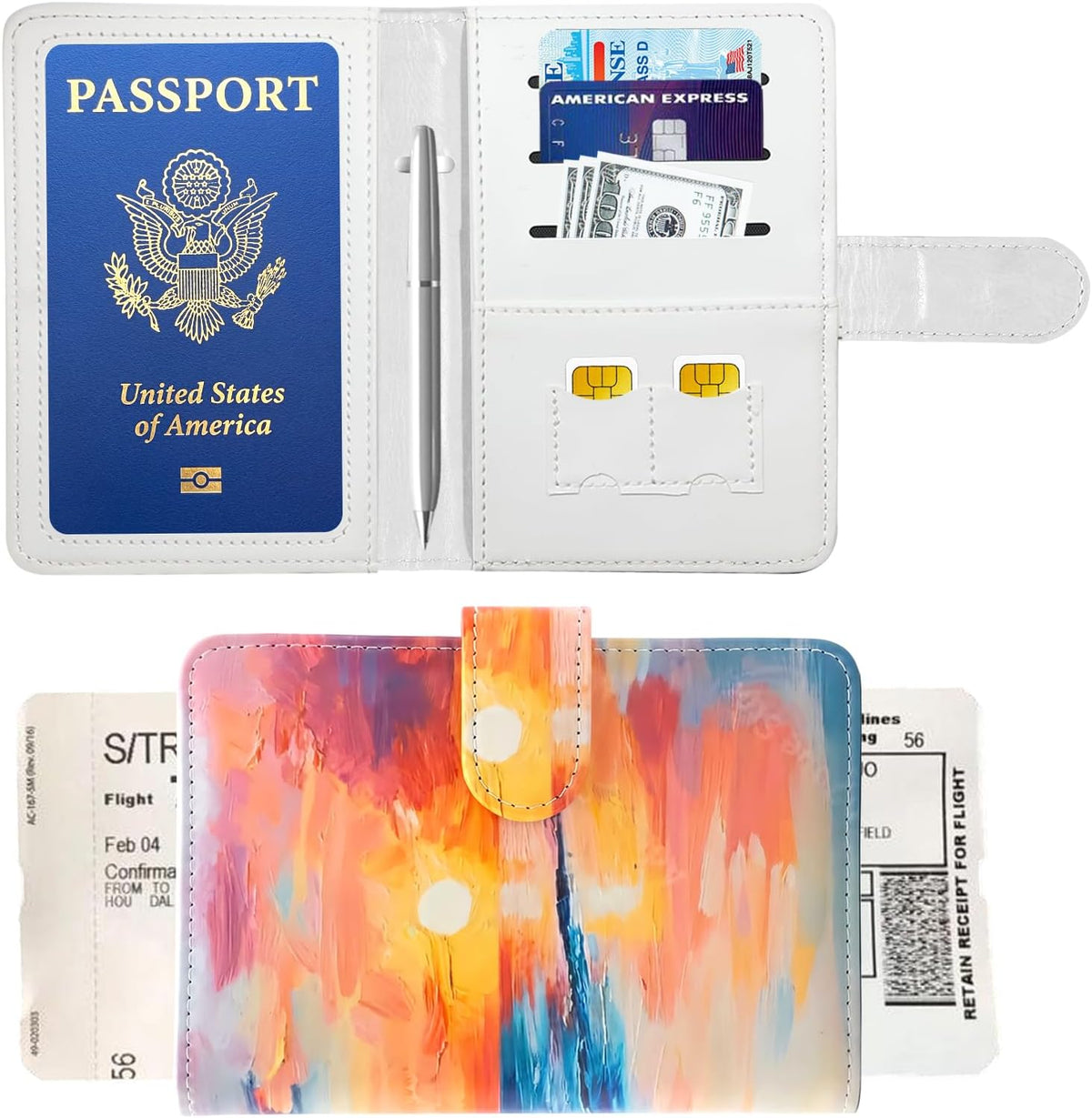 Passport Holder for Travel, RFID Passport Cover Wallet for Women Men | Leather Passport Book, Card Holder Case, International Travel Must Haves Accessories, Cruise Ship Essentials Gifts, Black