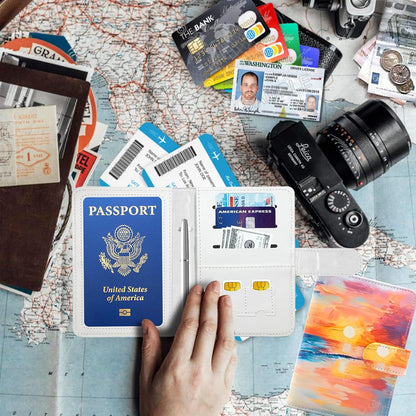 Passport Holder for Travel, RFID Passport Cover Wallet for Women Men | Leather Passport Book, Card Holder Case, International Travel Must Haves Accessories, Cruise Ship Essentials Gifts, Black