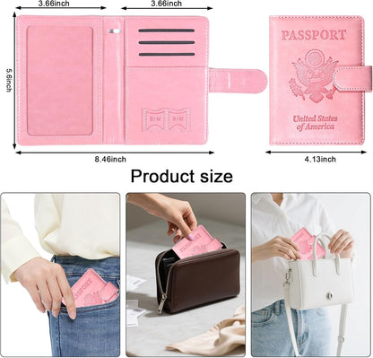 Passport Holder for Travel, RFID Passport Cover Wallet for Women Men | Leather Passport Book, Card Holder Case, International Travel Must Haves Accessories, Cruise Ship Essentials Gifts, Black