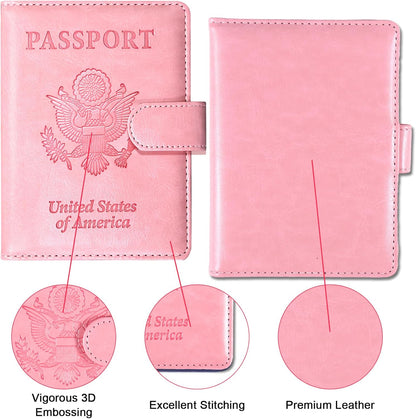 Passport Holder for Travel, RFID Passport Cover Wallet for Women Men | Leather Passport Book, Card Holder Case, International Travel Must Haves Accessories, Cruise Ship Essentials Gifts, Black