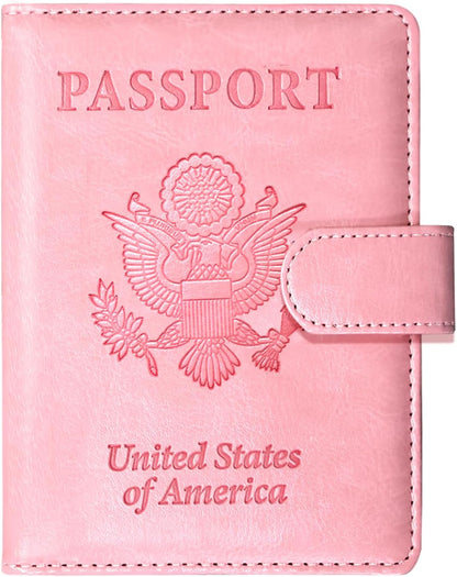 Passport Holder for Travel, RFID Passport Cover Wallet for Women Men | Leather Passport Book, Card Holder Case, International Travel Must Haves Accessories, Cruise Ship Essentials Gifts, Black