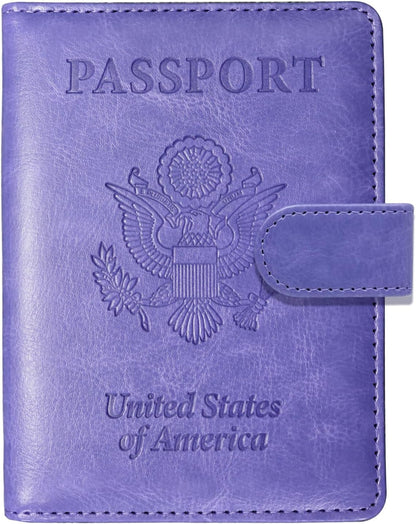 Passport Holder for Travel, RFID Passport Cover Wallet for Women Men | Leather Passport Book, Card Holder Case, International Travel Must Haves Accessories, Cruise Ship Essentials Gifts, Black