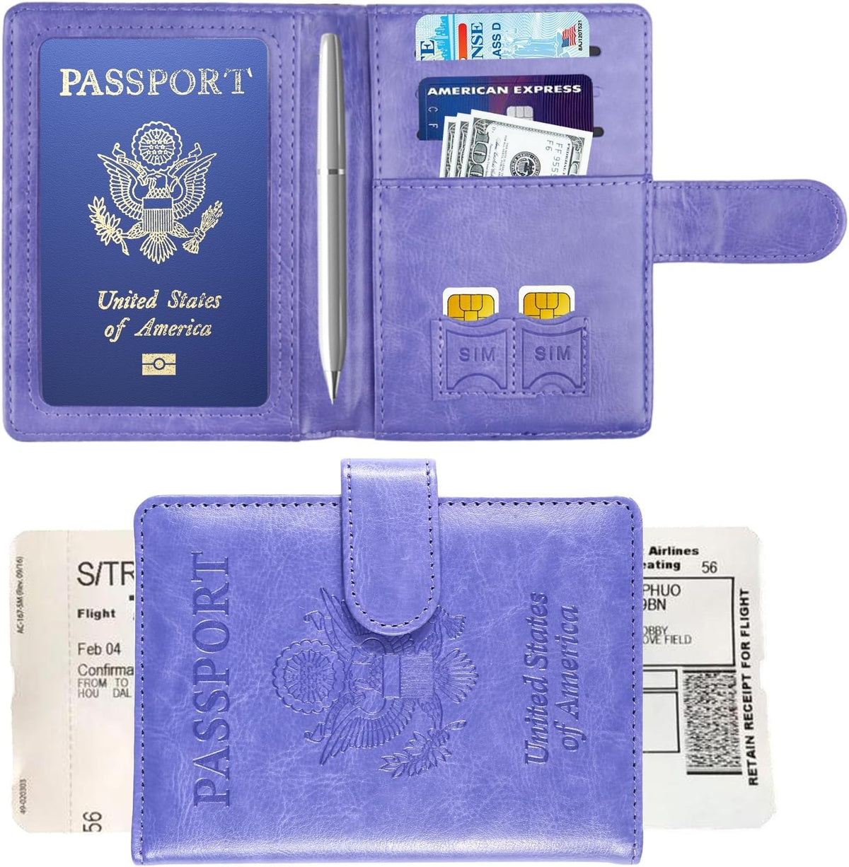 Passport Holder for Travel, RFID Passport Cover Wallet for Women Men | Leather Passport Book, Card Holder Case, International Travel Must Haves Accessories, Cruise Ship Essentials Gifts, Black