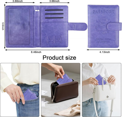Passport Holder for Travel, RFID Passport Cover Wallet for Women Men | Leather Passport Book, Card Holder Case, International Travel Must Haves Accessories, Cruise Ship Essentials Gifts, Black