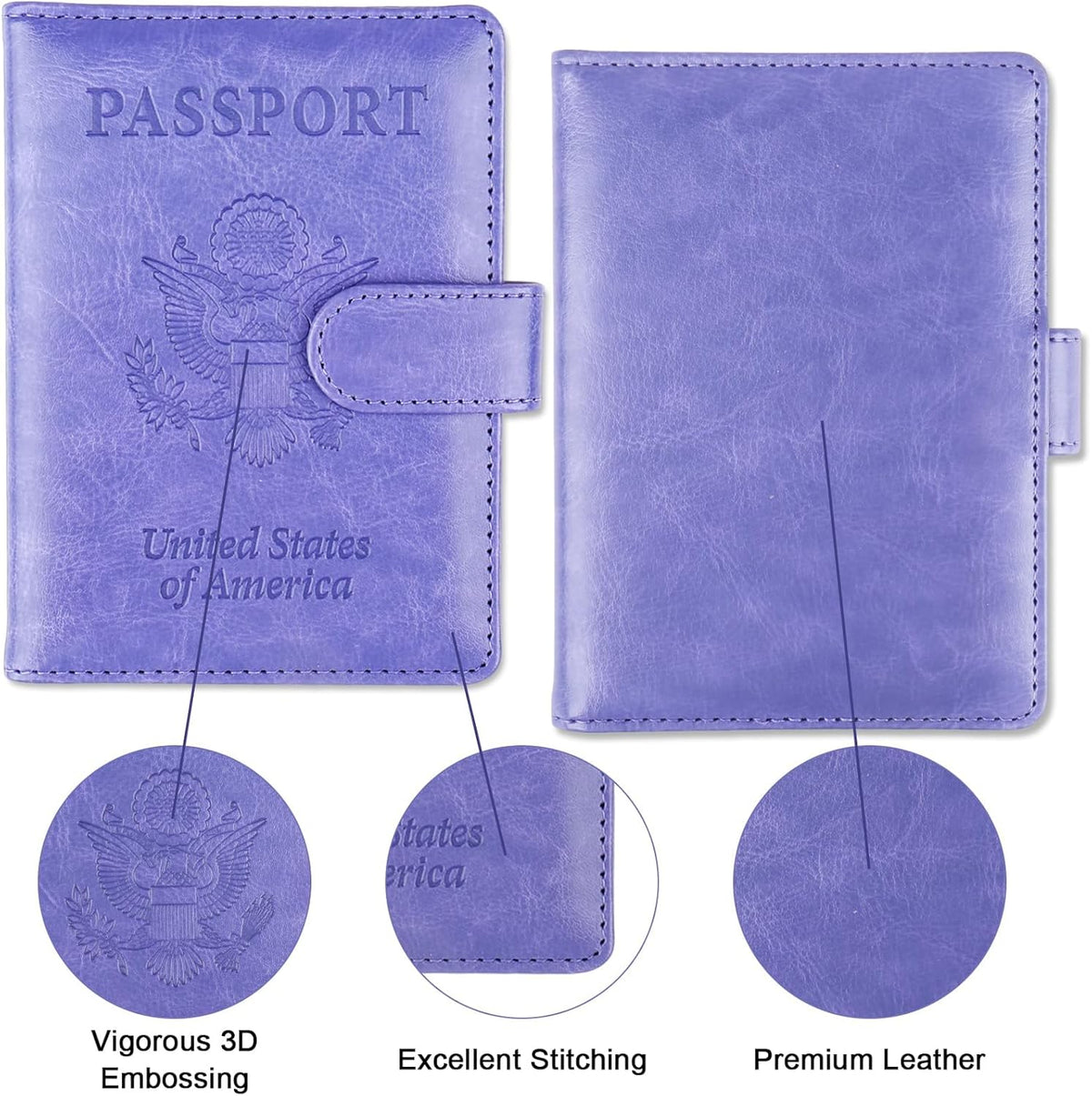 Passport Holder for Travel, RFID Passport Cover Wallet for Women Men | Leather Passport Book, Card Holder Case, International Travel Must Haves Accessories, Cruise Ship Essentials Gifts, Black