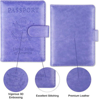 Passport Holder for Travel, RFID Passport Cover Wallet for Women Men | Leather Passport Book, Card Holder Case, International Travel Must Haves Accessories, Cruise Ship Essentials Gifts, Black