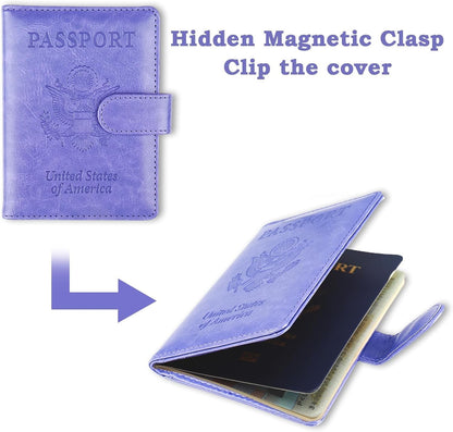 Passport Holder for Travel, RFID Passport Cover Wallet for Women Men | Leather Passport Book, Card Holder Case, International Travel Must Haves Accessories, Cruise Ship Essentials Gifts, Black