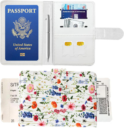 Passport Holder for Travel, RFID Passport Cover Wallet for Women Men | Leather Passport Book, Card Holder Case, International Travel Must Haves Accessories, Cruise Ship Essentials Gifts, Black