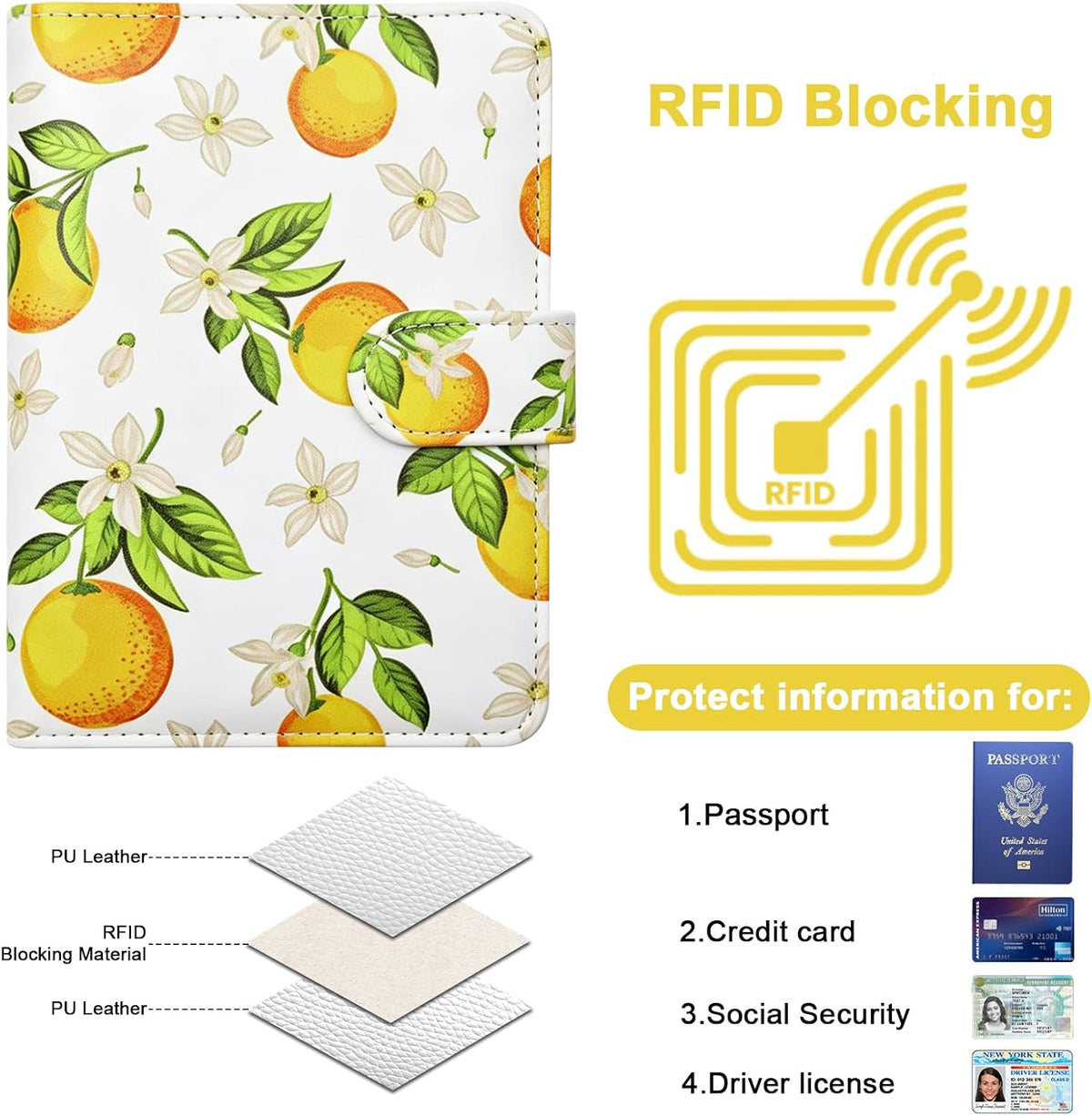 Passport Holder for Travel, RFID Passport Cover Wallet for Women Men | Leather Passport Book, Card Holder Case, International Travel Must Haves Accessories, Cruise Ship Essentials Gifts, Black