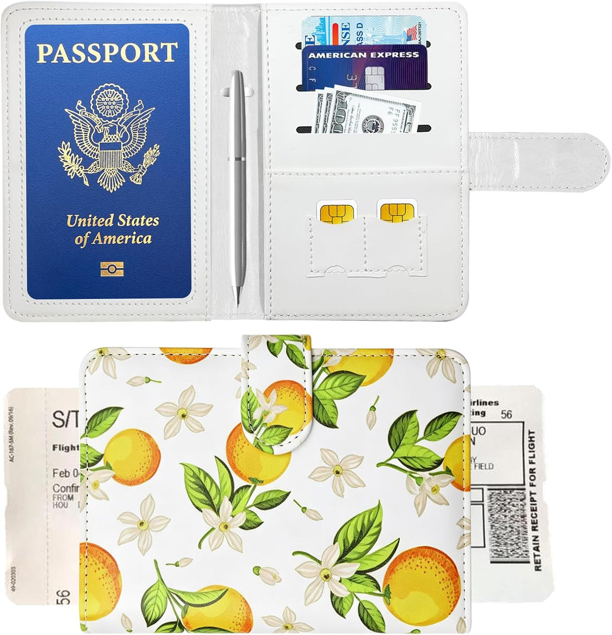 Passport Holder for Travel, RFID Passport Cover Wallet for Women Men | Leather Passport Book, Card Holder Case, International Travel Must Haves Accessories, Cruise Ship Essentials Gifts, Black