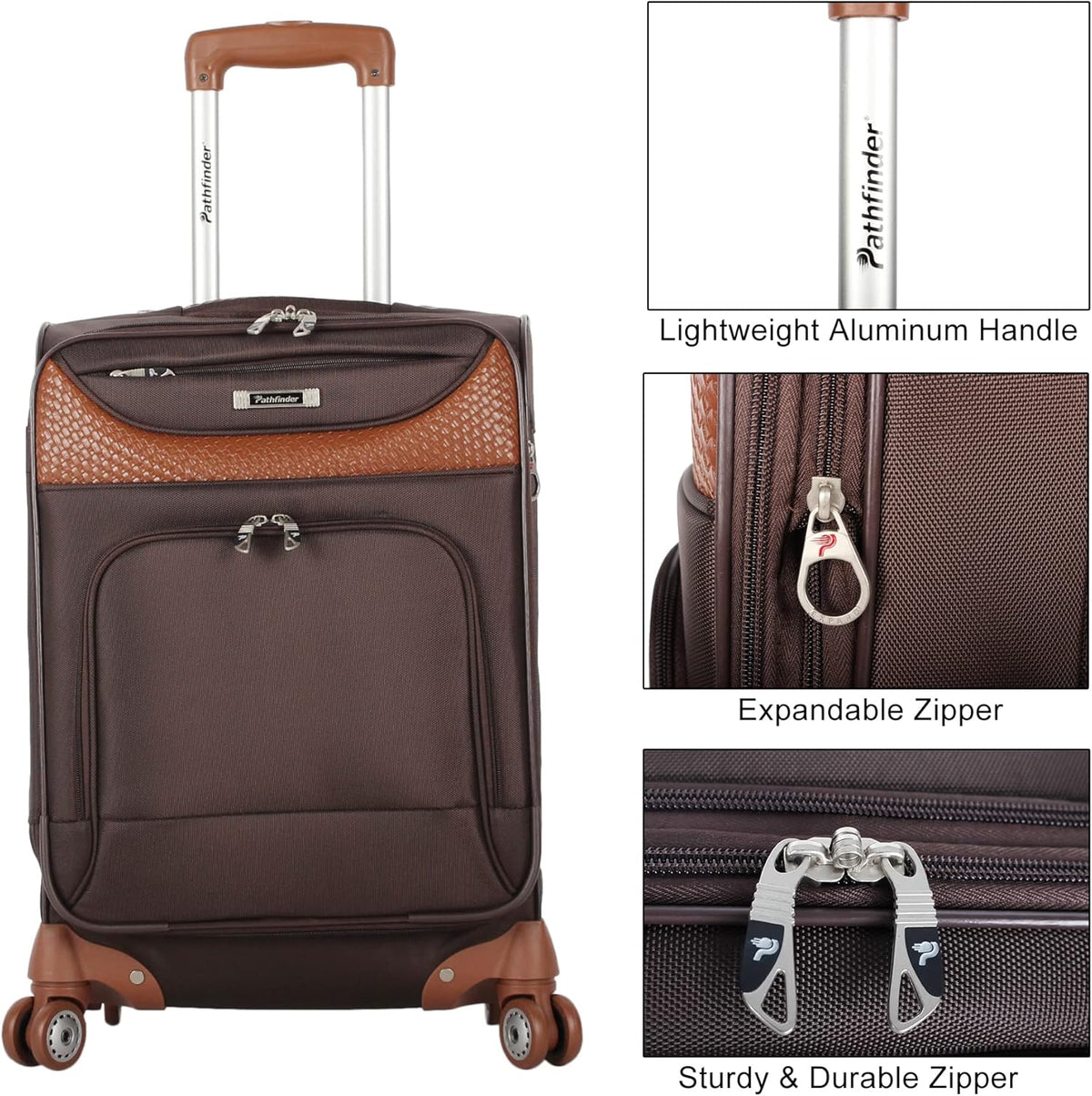 Carry-On Luggage with Spinner Wheels Softside Expandable 20-In Suitcase
