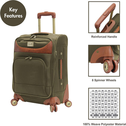 Carry-On Luggage with Spinner Wheels Softside Expandable 20-In Suitcase