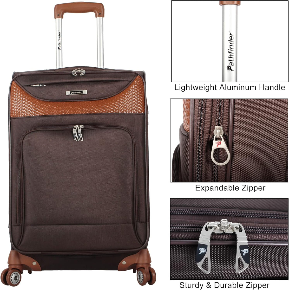 Carry-On Luggage with Spinner Wheels Softside Expandable 20-In Suitcase