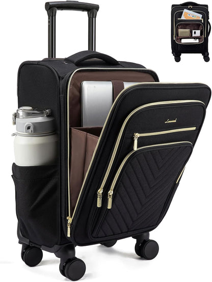 Carry On Luggage 22x14x9 Airline Approved,20 Inch Carry On Suitcases with Wheels,Softside Rolling Suitcase with TSA Lock for Women Men,Lightweight Travel luggage