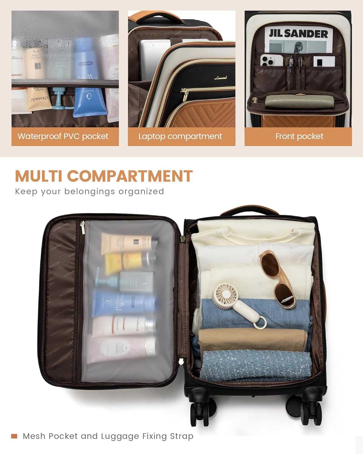 Carry On Luggage 22x14x9 Airline Approved,20 Inch Carry On Suitcases with Wheels,Softside Rolling Suitcase with TSA Lock for Women Men,Lightweight Travel luggage