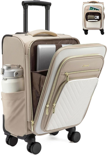 Carry On Luggage 22x14x9 Airline Approved,20 Inch Carry On Suitcases with Wheels,Softside Rolling Suitcase with TSA Lock for Women Men,Lightweight Travel luggage